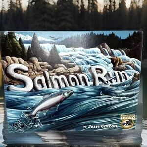Salmon Run Board Game With Fisherman Expansion Gryphon Jesse Cantron Complete VG